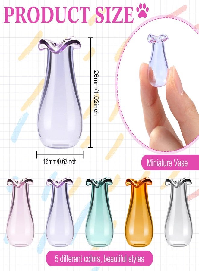Ninehaoou 5 Pcs Cat Whisker Vase - Miniature Vase for Decoration & Dollhouse Accessories - Image 2